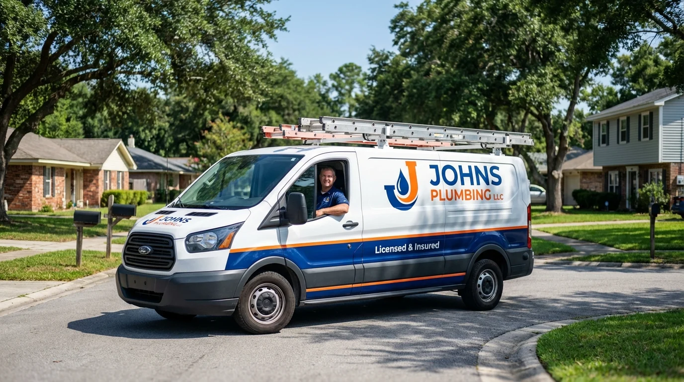 Johns Plumbing LLC service van in Wilson, WY